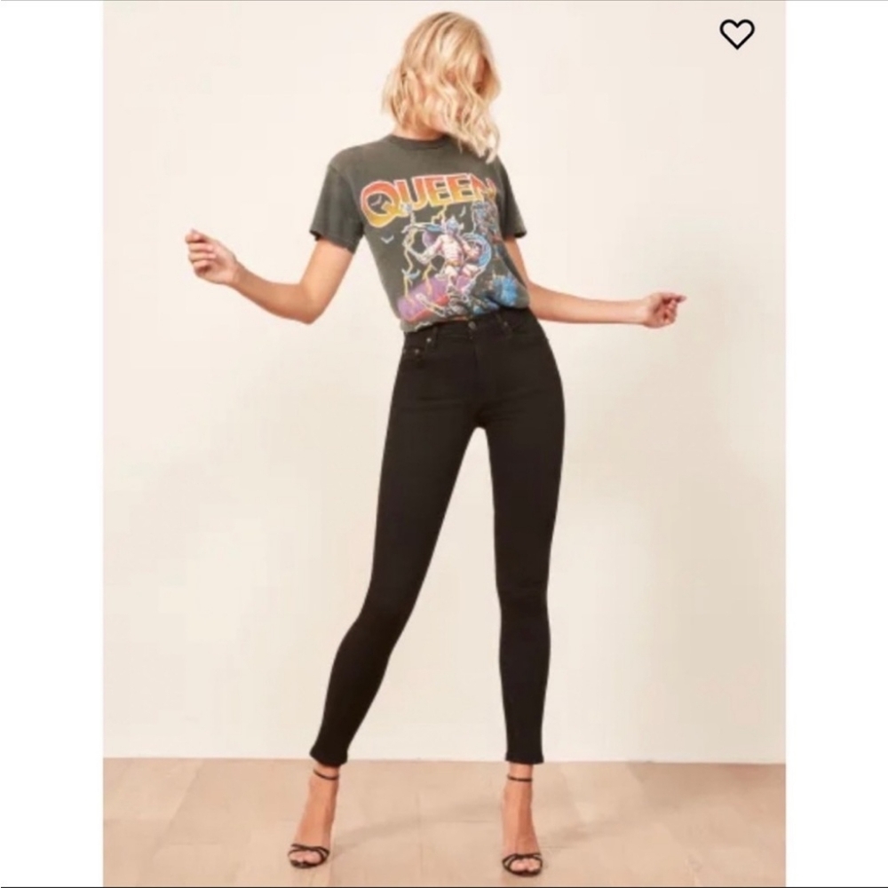 Reformation Harper Black High Rise Skinny Jeans‎